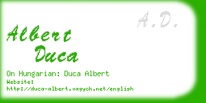 albert duca business card
